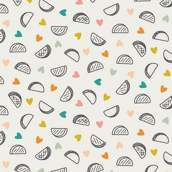 Taco Love cotton fabric, Art Gallery Fabrics Day Trip Fiesta fabric, Sold by the Quarter Yard