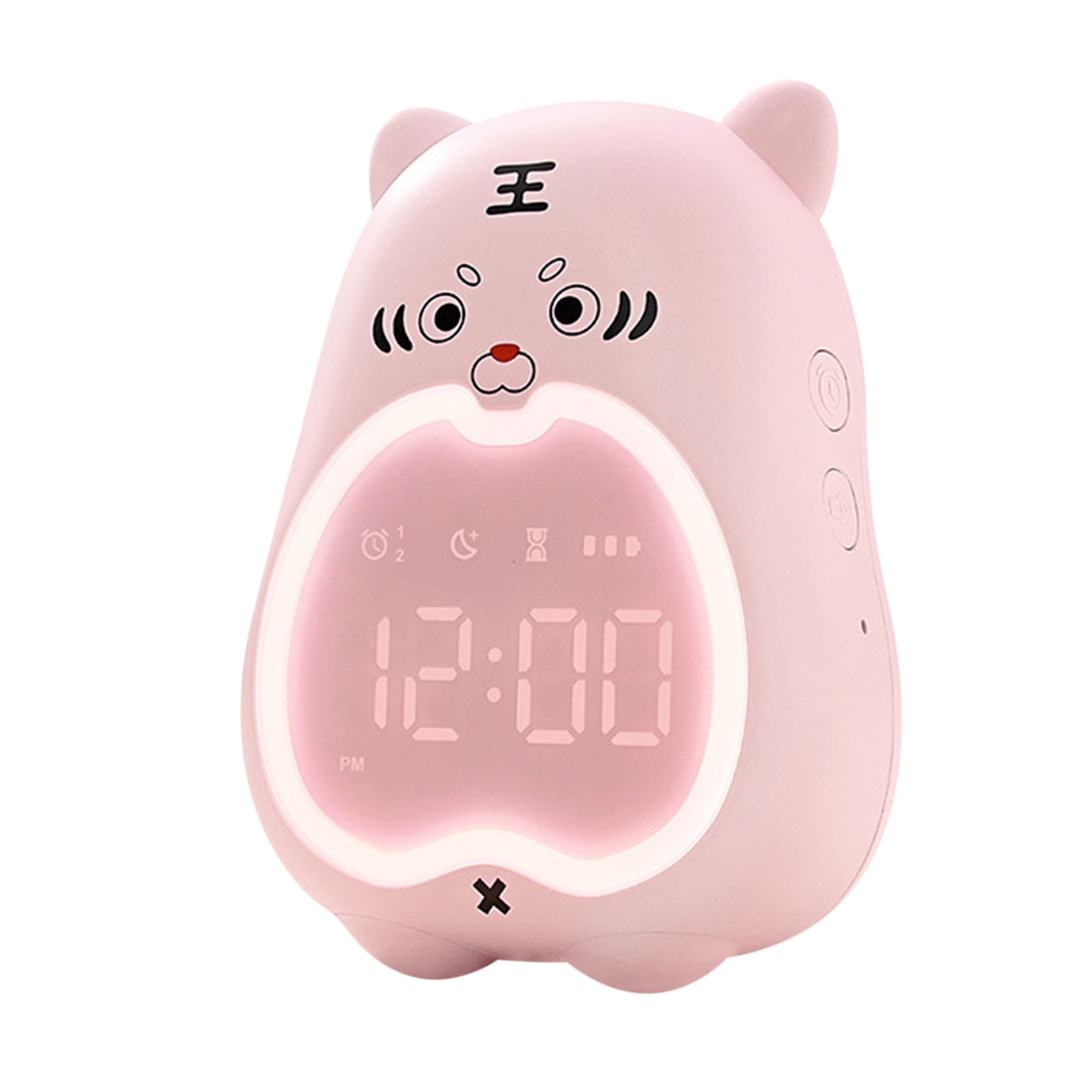 Kiplyki LED Digital Alarm Clock CuteTiger Cartoon Bedside Kids Digital