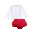 thumbnail image 3 of Qiylii Christmas Girls Clothes Set Letter Print Long Sleeve Romper+Tulle Skirt, 3 of 6