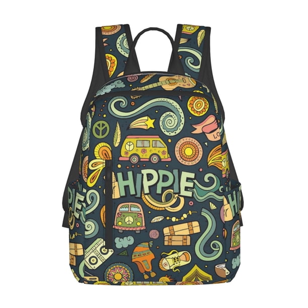 Balery Colorful Hippie Mochila Ligera para Hombres y Mujeres – Resistente y Impermeable, Ideal para la Escuela, el Trabajo, los Viajes y el Uso Diario