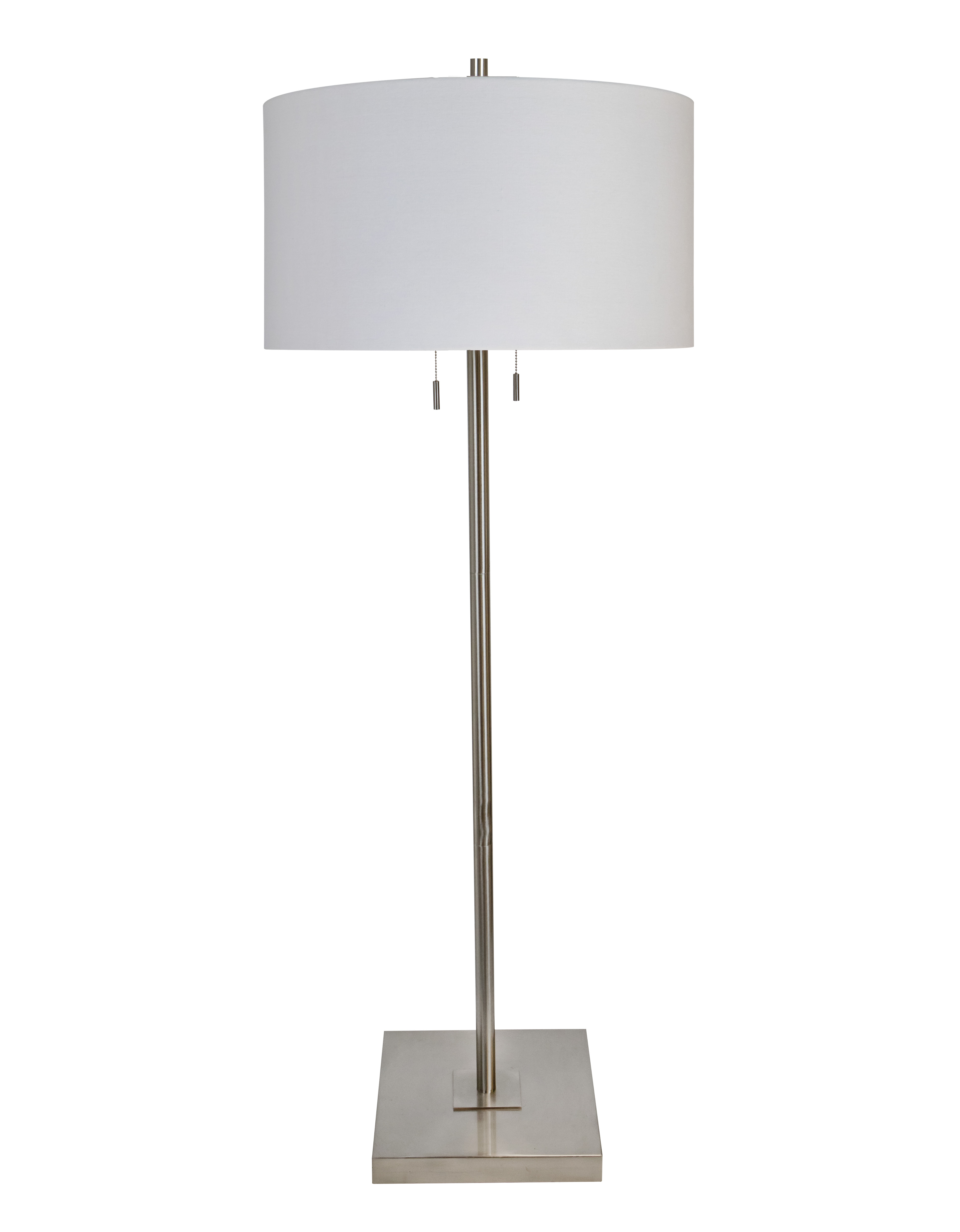 Grandview Gallery 65" Brushed Nickel Finish Slim Floor Lamp & Natural