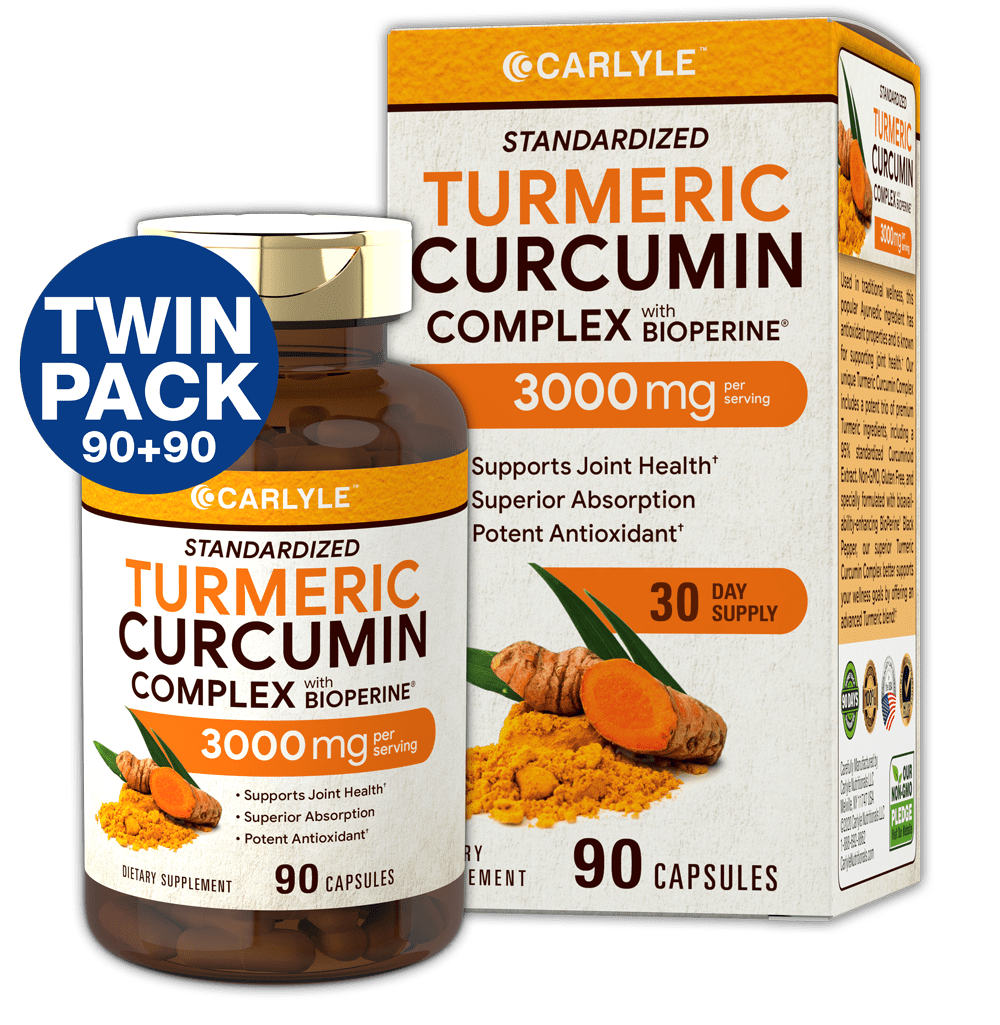 Turmeric Curcumin 3000 mg 180 Capsules | with 95% Standardized ...