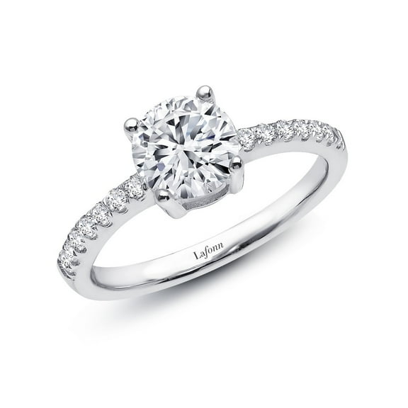 Lafonn Classic Sterling Silver Platinum Plated Lassire Simulated Diamond Ring (1.54 CTTW)