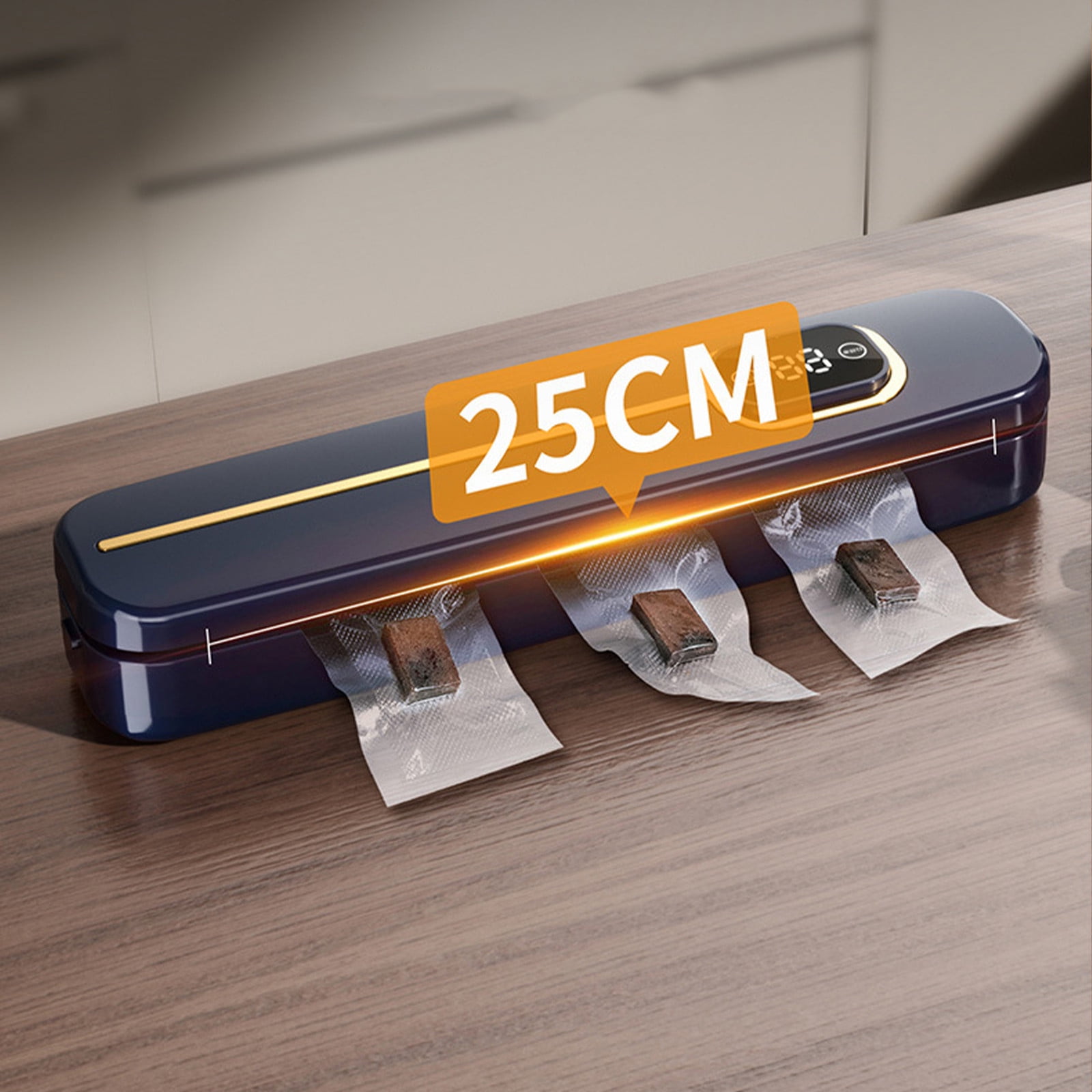 Automatic Food Vacuum Sealer Machine Compact Kitchen Sealing System for Food Preservation Fresh Storage Continuous Sealing LED Indicator USA Plug Included