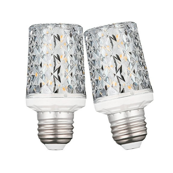 E26 LED Bulbs,Modern Craft Crystal lamp,3000K Warm Light 18W LED Light Bulbs Equivalent 100W, 360° Beam Angle,AC 85-265V, Edison Screw SES LED Corn Lamp, Not Dimmable(2 Pack)