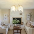 thumbnail image 2 of 31.5" Tassel Crystal Tree Branch Chandelier, Gold Modern 8-Light Pendant with Adjustable Height for High Ceilings Dining Room Living Room Foyer, 2 of 6