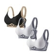 thumbnail image 1 of 3PC Women's Anti-Sagging Push Up Bra - Wireless Full Coverage Bralette | Color Block Seamless Supportive Lifting Bras, 1 of 2