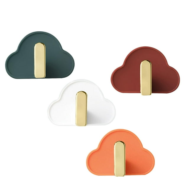 GROWTH TANK 4 Pcs Multifunction Storage Hooks Self Adhesive Flexible Stable Hanging Bathroom Multicolor