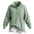 thumbnail image 6 of WULMLEO Fall Sweatshirts Women Oversized Henley Neck Long Sleeve Collared Pullover Casual Trendy Athletic Tops Lounge Loungewear Sweaters Mint Green XL, 6 of 7