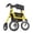 Modena Yellow, variant on Comodita Uno All Terrain Heavy-Duty Rollator with a 16" Wide Verona Orthopedic Seat Metallic Graphite