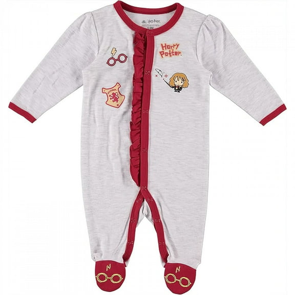 Harry Potter Hermione Long Sleeve Plush Infant Footie Pajamas-3-6 Months