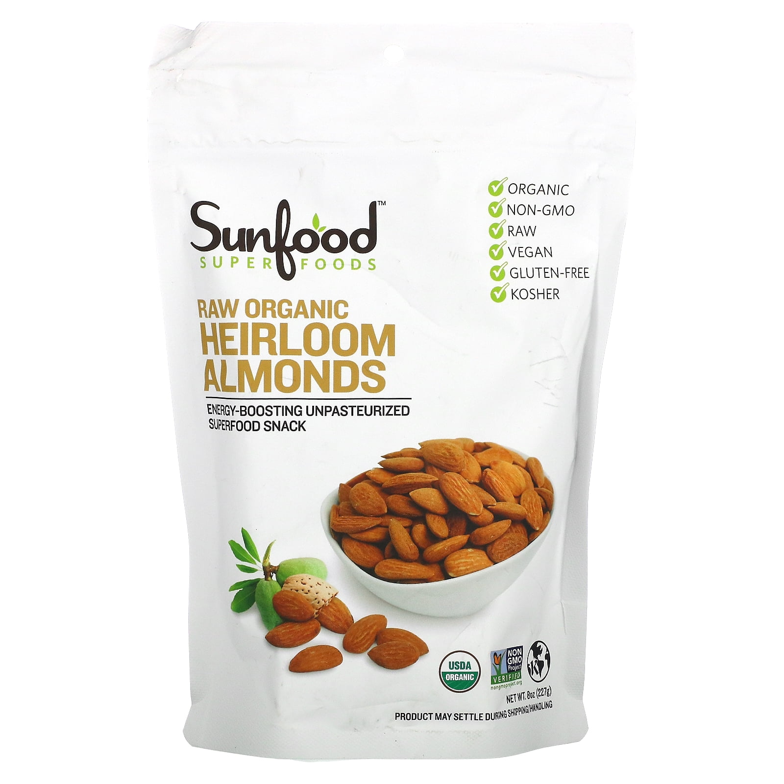 Sunfood SunFood Superfoods  Almonds, 8 oz