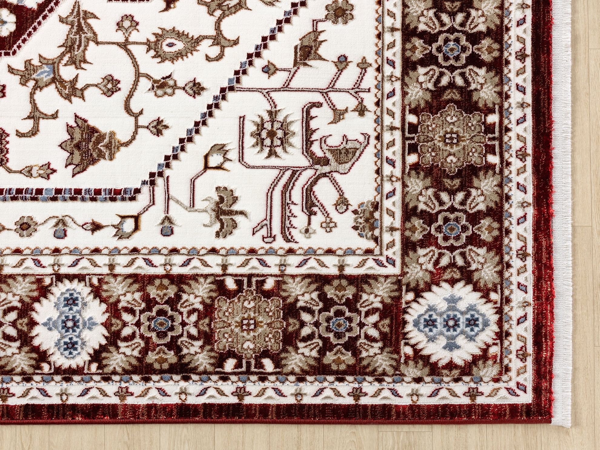 United Weavers Riviera Delphine Area Rug, Border Pattern, Burgundy, 9'10" X 13'2"