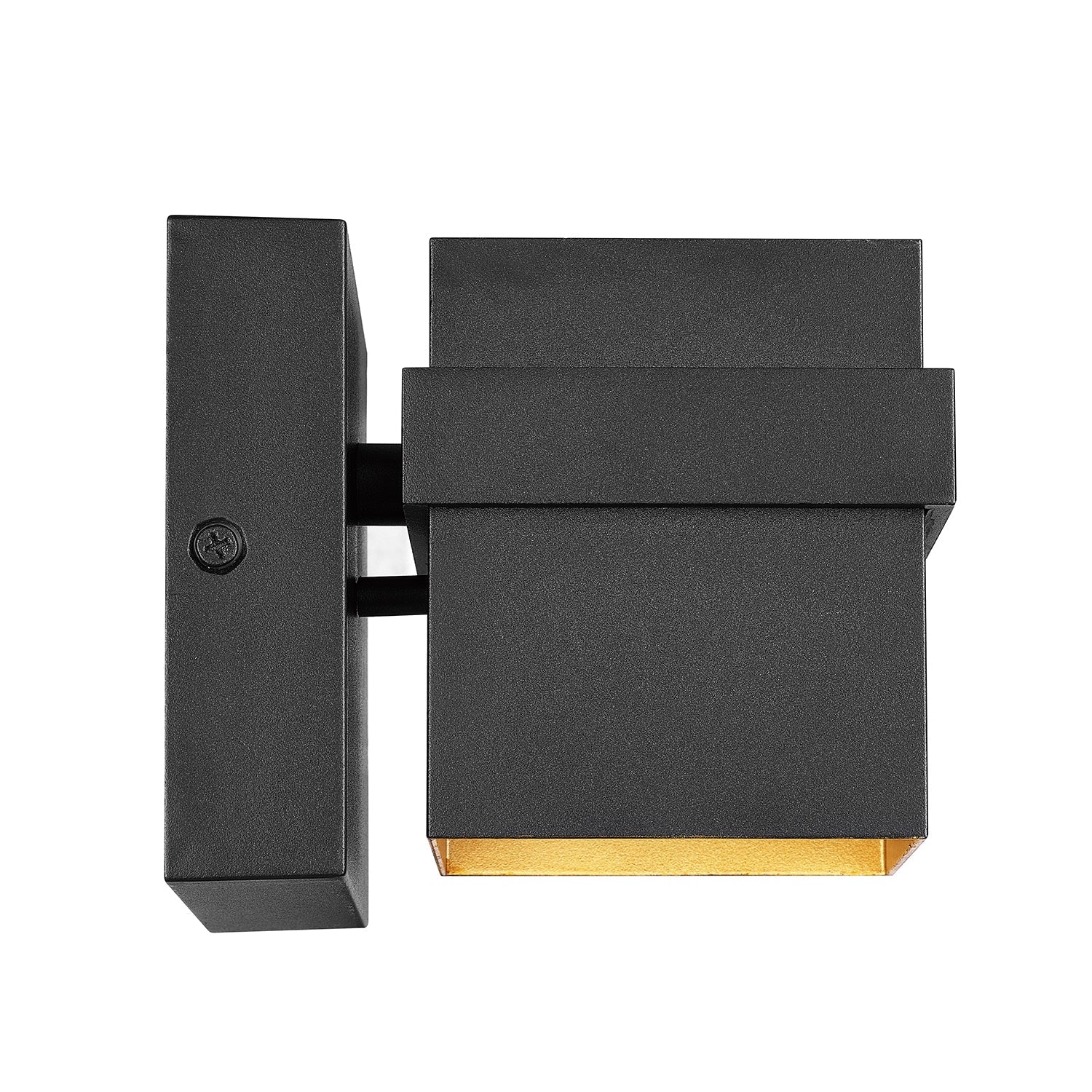 Globe Electric Yvie 11.5W LED Matte Black Outdoor Wall Sconce with Gold Interior Accent