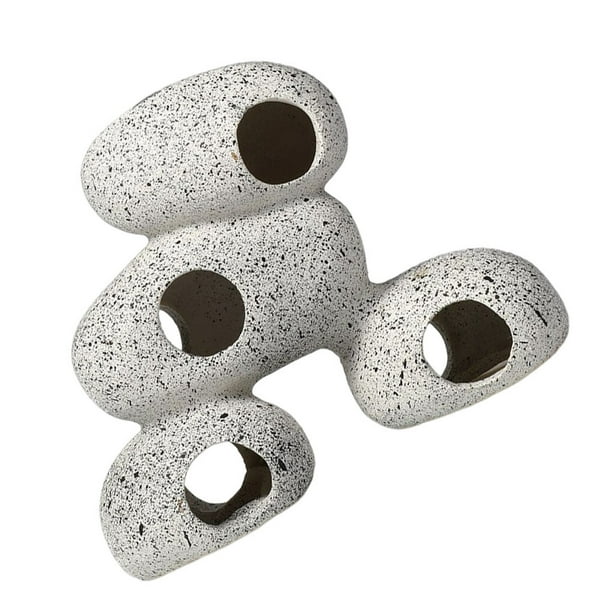 Methold Cueva de acuario, decoración de escondite de peces, resistente al desgaste, adorno de escondite de peces duradero, piedra de cría de Alimentadores automáticos de peces
