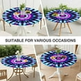 thumbnail image 7 of Colorful Tie Dye Mandala Pattern Round Fitted Tablecloth with Elastic Edge,Dining Table Cover Waterproof,Outdoor Round Tablecloth for Camping,Dining,Indoor and Outdoor, 7 of 7