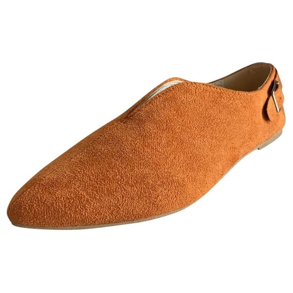 HBFAGFB Casual Shoes for Women Fashionable Pointed Toe Flat Shoes Versatile Daily Wear Brown Size 38