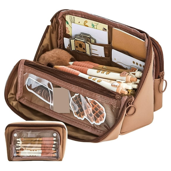 Large Capacity Pencil Case Multi Layered Pencil Bag Detachable Pencil Pouches