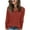 Orange, variant on PUMISAS Pullover Sweaters For Women Casual And Loose V-Neck Solid Color Going Out Shirt Long Sleeve Tunic Blouses