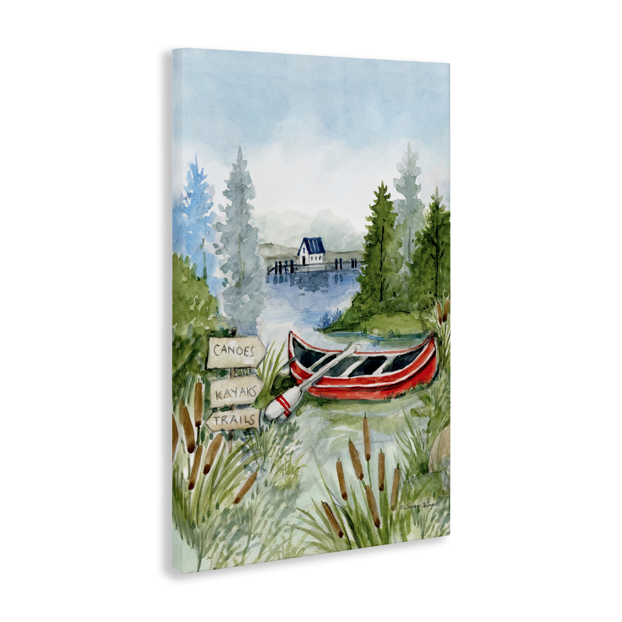 Stupell Industries Canoe On Lake Canvas Wall Art, design by Susan Winget