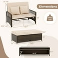 thumbnail image 3 of Gymax Patio Rattan Daybed Wicker Loveseat Sofa w/ Multifunctional Ottoman Beige, 3 of 10