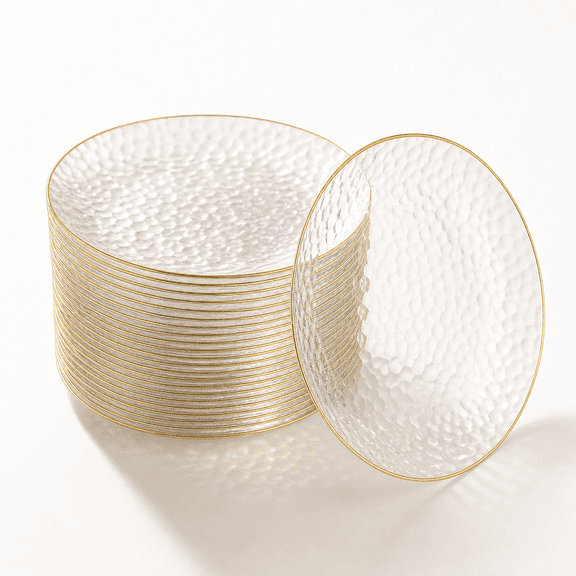 Disposable Plastic Dessert Plates, Clear With Rim, 6 Inch, 100 Pack