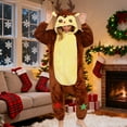 thumbnail image 5 of Alaiyaky Christmas Costume, Christmas Onesie Pajamas for Women, Santa Claus, Snowman, Elk Pajamas Christmas Hoodie Costume for Women Adults Cozy Onesie Fluffy PJS, 5 of 7