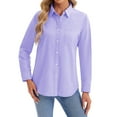 thumbnail image 3 of Vividaire Womens Button Down Shirts Oxford Cotton Long Sleeve Collared Work Office Blouses Tops, 3 of 8