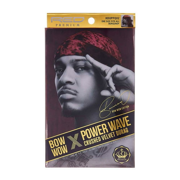 RED Premium Bow Wow X Power Wave Crushed Velvet Durag (Burgundy)