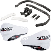 Tusk D-Flex Pro Adventure Handguards Black Bar/White Plastics 1 1/8" Bars