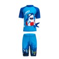 thumbnail image 4 of Toddler Girls Boys Summer Swimwear Sets Short Sleeve O Neck Tops + Cartoon Animal Print Shorts + Hat 1-12 Years, 4 of 7
