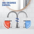 thumbnail image 5 of 8 Inch Bathroom Faucets for Sink 3 Hole, Faucet for Bathroom Sink with Pop-up Drain & cUPC Lead-Free Hose, Faucet for Bathroom Vanity Lavatory, Chrome, 5 of 7