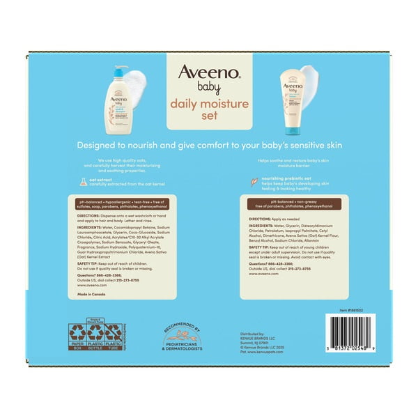 Aveeno Baby Moisture Set, 2 Wash & Shampoo + Lotion, 44 Fluid Ounce