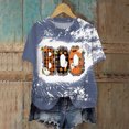 thumbnail image 2 of Towmus Boo Letter Print Tops Halloween Doodles Shirt for Women Crew Neck Cute Graphic Womens Fall Pumpkin Tees, 2 of 6