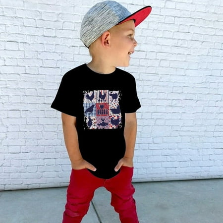 

Toddler Boys T-Shirts 4th Of July T-shirt Children Patriotic Tops Tee Independence Day Clothes Outfits