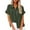 Army Green, variant on TKLPEHG Lapel Zipper Shirt Short Sleeve T Shirts Classic Solid Color Fashion Casual Loose Lightweight Comfy Blouses (White,L)
