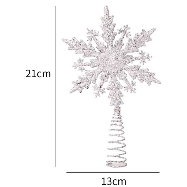 Adorno de copo de nieve para árbol de Navidad, adorno de estrella dorada hueca con purpurina, decoraciones navideñas para el hogar, Año Nuevo, 2023