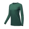 thumbnail image 2 of A2Y Women's Basic Solid Soft Cotton Long Sleeve Crew Neck Top Shirts Huntergreen 1XL, 2 of 3
