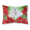 Maltese Poinsettas Fabric Standard Pillowcase-30 x 20.5-