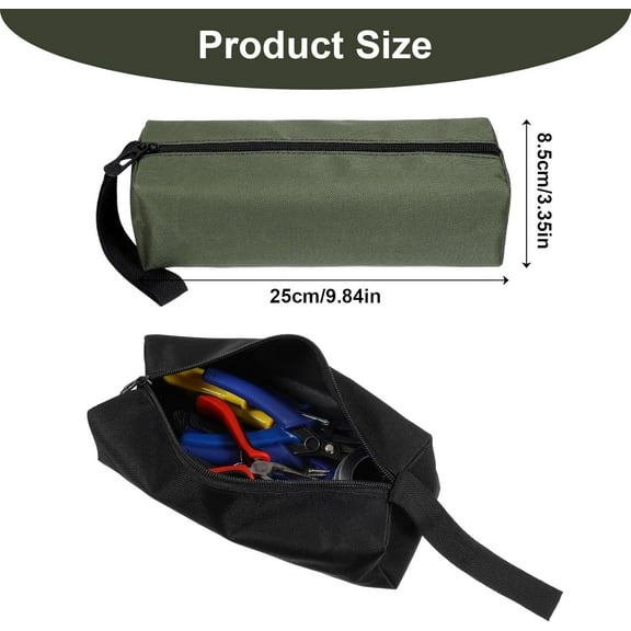 DASAW-2 Pack Tool Pouch Bag, Utility Multipurpose Tool Bags Waterproof Canvas Tool Pouches Small Zipper Tool Pouch for Organizer Various Screwdrivers, Pliers, Nut Drivers Tools