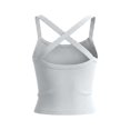 thumbnail image 6 of MVRLSH Womens Tank Tops Loose Fit Casual Crisscross Strap Backless Cropped Ribbed Neck Lace Trim Tank Top Tops White Size XL, 6 of 7