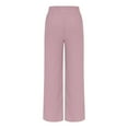 thumbnail image 4 of CHWGFWL Wide Leg Pants Women's Spring/Summer Solid Color Washed Wrinkle Plus Large Elastic Waist Casual Pants Sports Pants Women Pants Dress Pants Women Work Pants Women(Red2,XXXL), 4 of 6