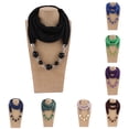 thumbnail image 1 of Mode Femmes Grandes Perles Rondes Pendentif Couleur Unie Bague Foulard Collier Bijou, 1 of 8