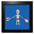 thumbnail image 1 of Raquette de tennis Serbe Dessin Animé Noir Cadre Carré Photo Mur Table, 1 of 3