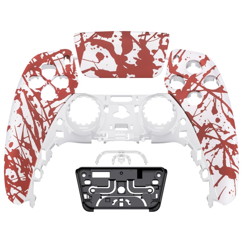 eXtremeRate Blood Patterned Touchpad Front Housing Shell Replacement Cover for ps5 Controller BDM-010/020/030/040