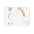 thumbnail image 3 of INSPIRAR CHIC Mangas de Tejido de Color Sólido Guantes Sin Dedos Cubre Codo Largo de Punto para Invierno Talla Única Blanco Crema, 3 of 6