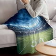 thumbnail image 3 of Stadiums Throw Flannel Blanket Rugby Sports Venues Sky Super Soft Cozy Bed Blanket, Lightweight Plush Fuzzy Bed Throw for Bedroom Sofa Couch Living Room 60x80In,, 3 of 9