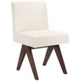 thumbnail image 5 of SAFAVIEH Oliviadella Mid-Century Linen Solid Dining Side Chair, Bone/Walnut, 5 of 13