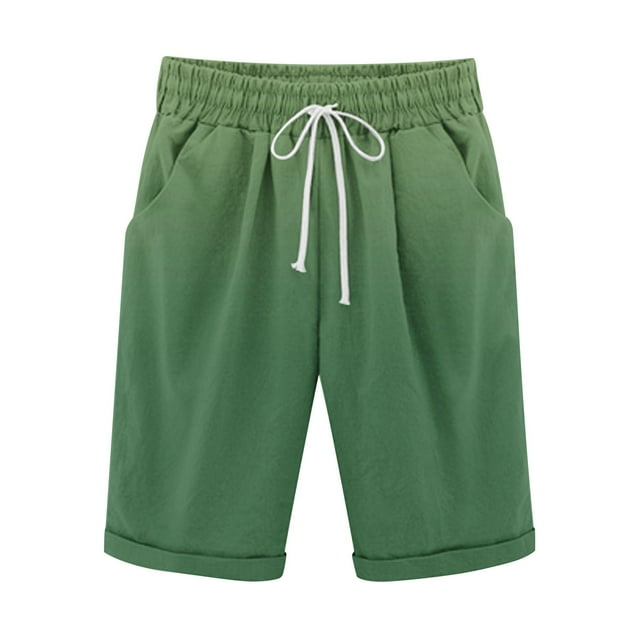 Plebaso Men's Stylish Shorts Gradient Color Summer Beach Shorts Drawstring Casual Knee Length Shorts