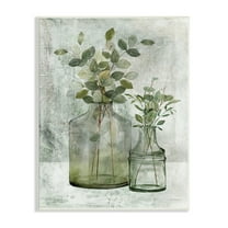 Stupell Industries Plant Botanical Bunches Country Vase Potted Plant Painting, 13 x 19, Design by Carol Robinson
